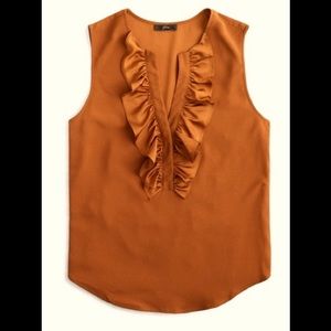 NWT J Crew Ruffle Front Crepe Top Sz S